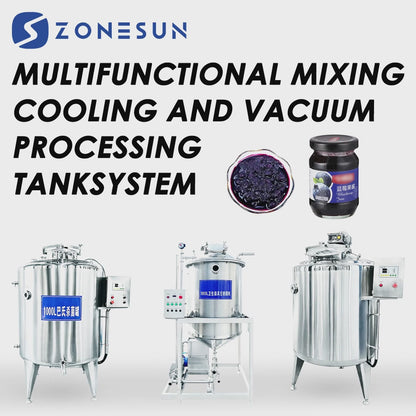 ZONESUN ZS-MB300L3 Industrial Jam Sauce Processing Tank System Mixing Vacuum Cooling