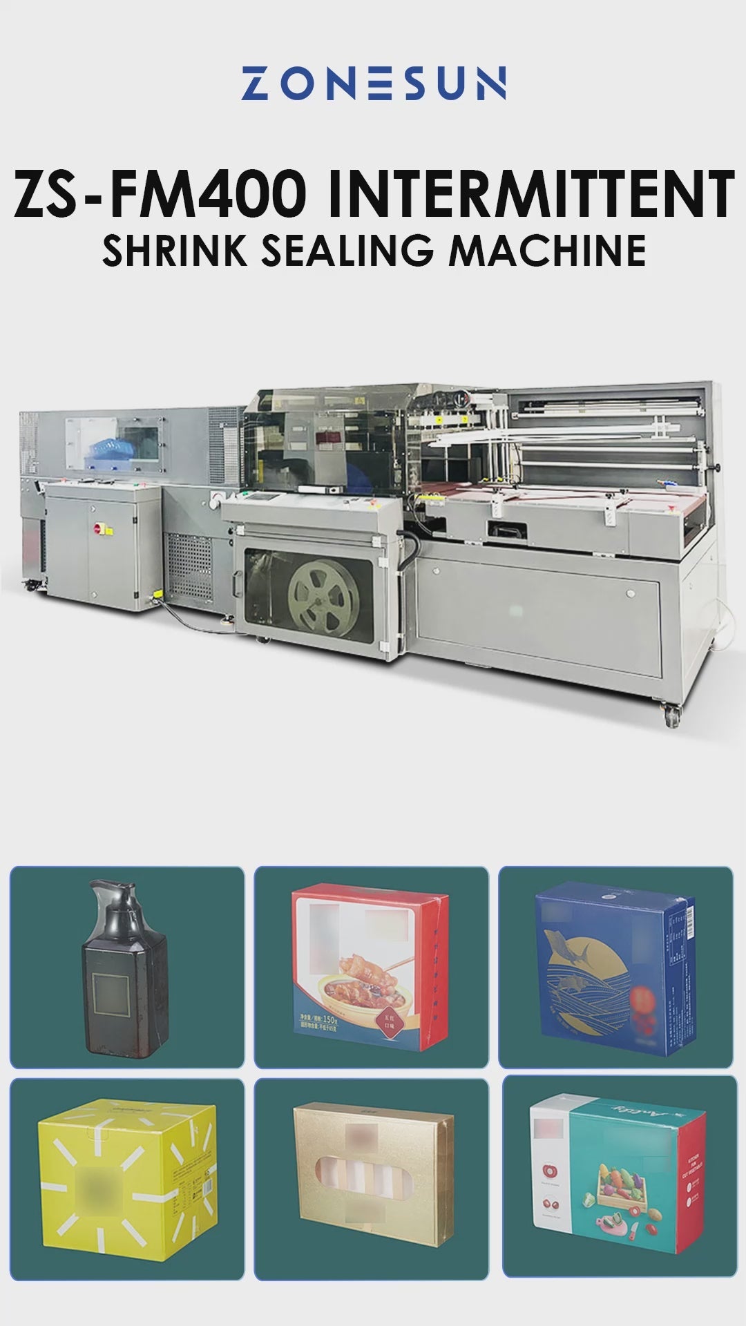 Zonesun ZS-FM400 High-Speed Shrink Wrap Machine for Efficient Packing Automation