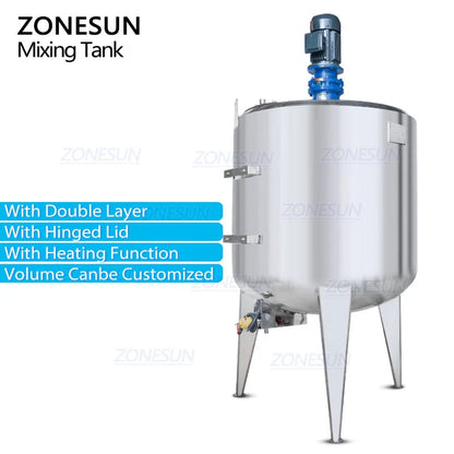 ZONESUN ZS-MB1000L Stainless Steel Paste Heating & Mixing Tank