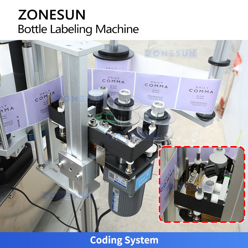 ZONESUN ZS-TB500R Desktop Round Bottle Wrap Label Applicator for Small Production