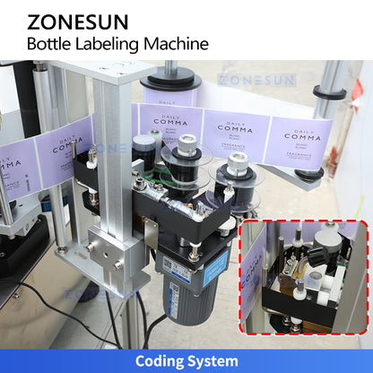 ZONESUN ZS-TB500R Desktop Round Bottle Wrap Label Applicator for Small Production