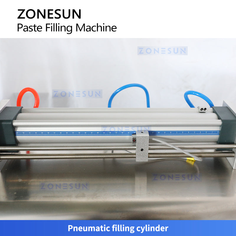 ZONESUN ZS-GY1C Automatic Pneumatic Paste & Liquid Filling Machine with Conveyor Belt for Bottle Jar