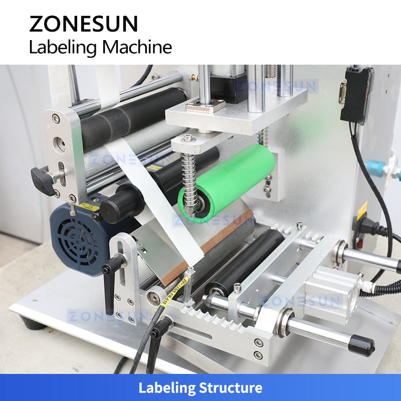 ZONESUN ZS-TB100 Semi-Auto Round Bottle Single Double Sides Labeler