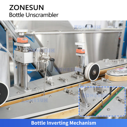 ZONESUN ZS-LP250 Automatic Plastic Bottle Unscrambler Machine, Rotary Feeding & Sorting Turntable for Square & Round Bottles