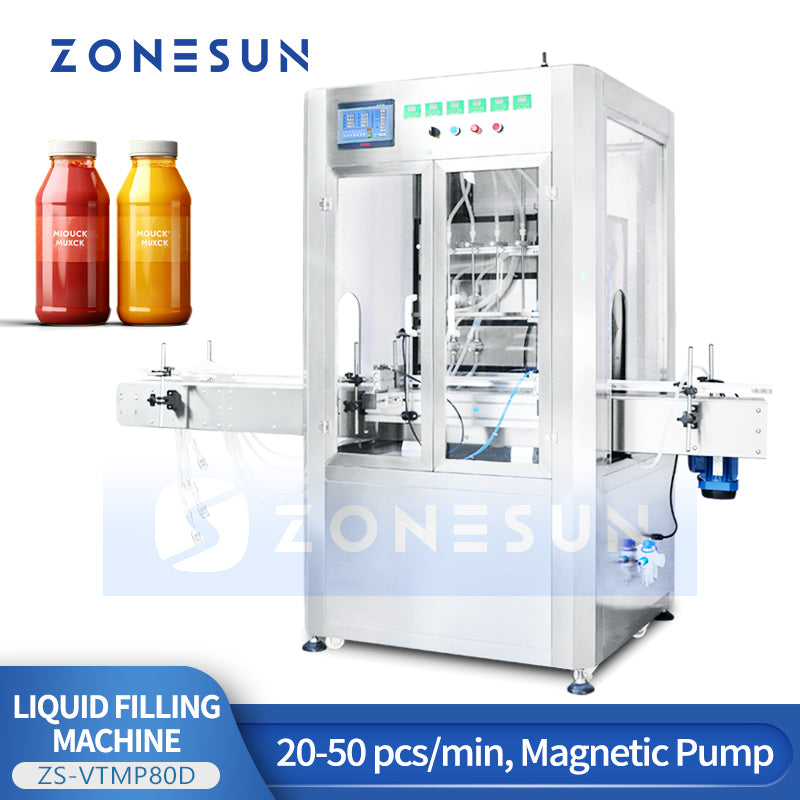 ZONESUN ZS-VTMP80D 6-Head Magnetic Pump Liquid Filling Machine