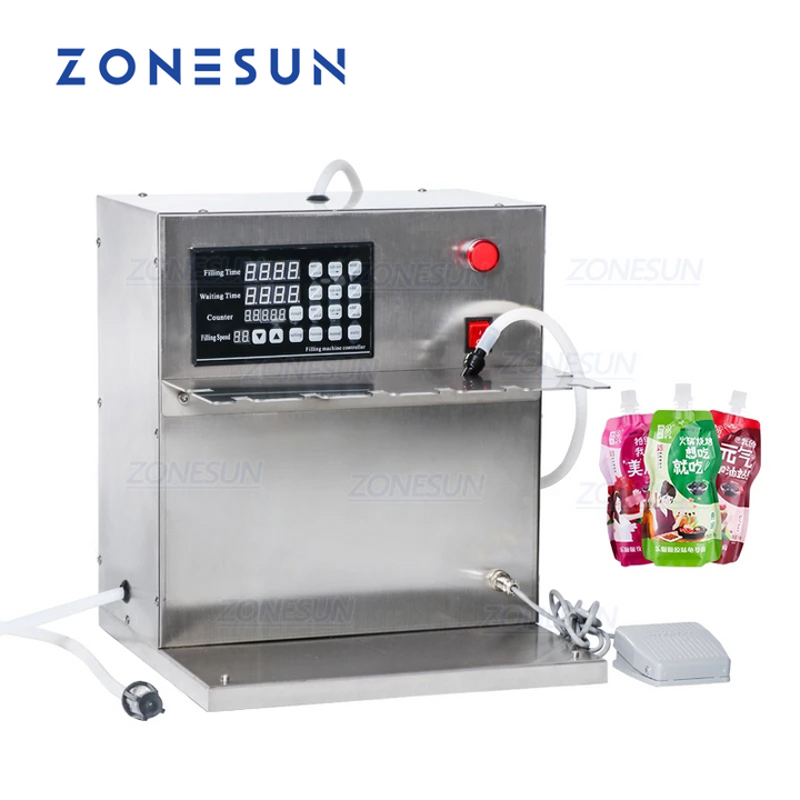 ZONESUN ZS-DFGB Flüssigkeitsabfüllmaschine für Standbodenbeutel mit Membranpumpe