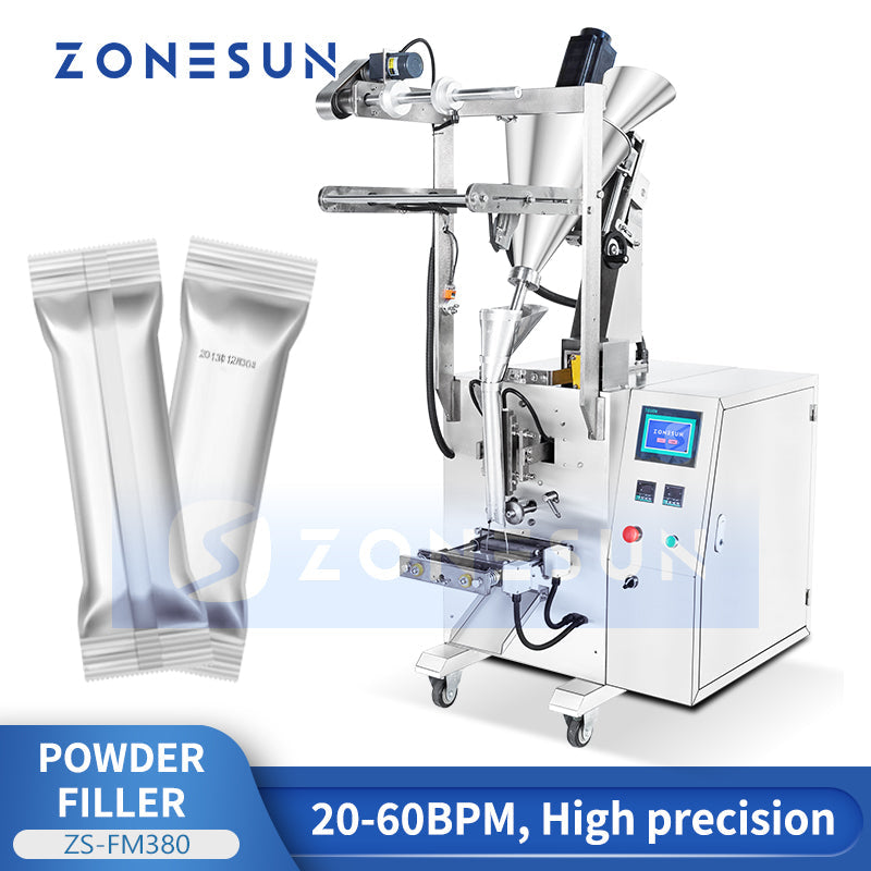 ZONESUN ZS-FM380 Stick Powder Auger Filling Machine Sachet Packing Machine for Coffee, Milk,Fine Powders