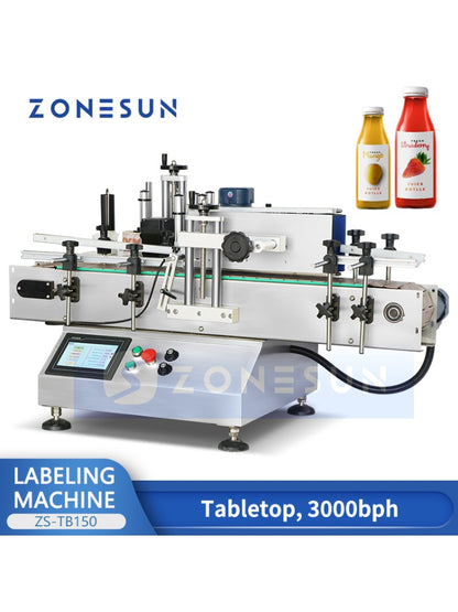 ZONESUN ZS-TB150 Tabletop Automatic Round Bottle Labeling Machine