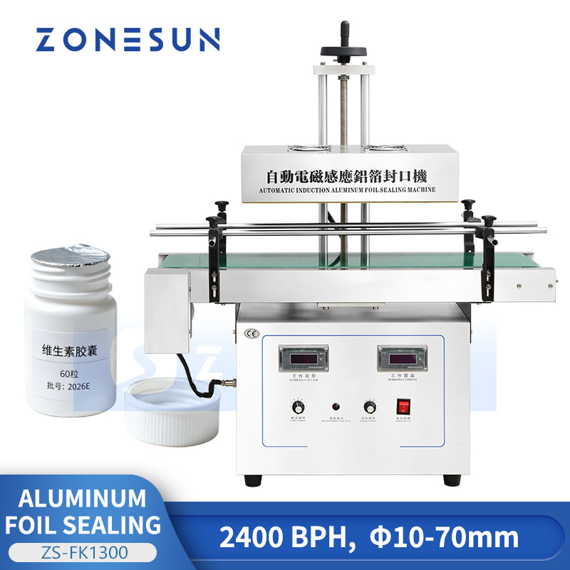 ZONESUN ZS-FK1300 Automatic Induction Foil Sealing Machine for Bottles