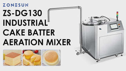 ZONESUN ZS-DG130 Industrial Continuous Batter Whipping Machine, Automatic Cake Aeration Mixer for Bakery Production Line