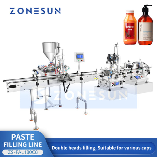 ZONESUN ZS-FAL180C8 Desktop Paste Filling Capping Labeling Machine