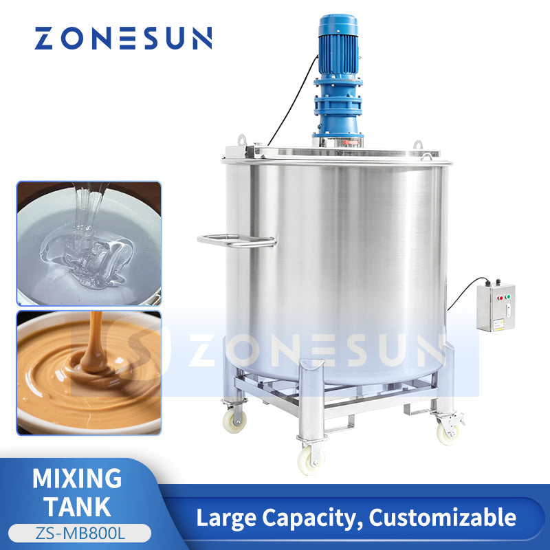 ZONESUN ZS-MB800L 800L Commercial Mixing and Supply Tank, Heavy-Duty Liquid Soap, Shampoo & Sauce Storage Vessel