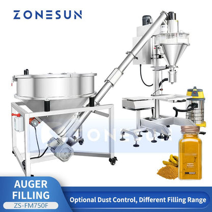 ZONESUN ZS-FM750F Servo-driven Auger Powder Filling Machine for Protein Powder Spices Flour