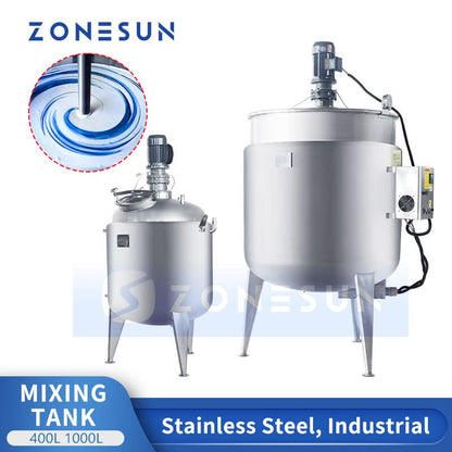 ZONESUN ZS-MB100L Stainless Steel Industrial Mixing Tank with Heating & Agitator