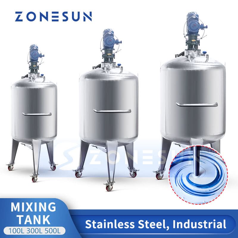 ZONESUN ZS-MB100L Stainless Steel Industrial Mixing Tank with Heating & Agitator