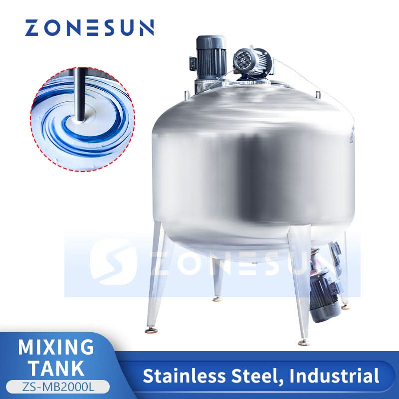 ZONESUN ZS-MB100L Stainless Steel Industrial Mixing Tank with Heating & Agitator