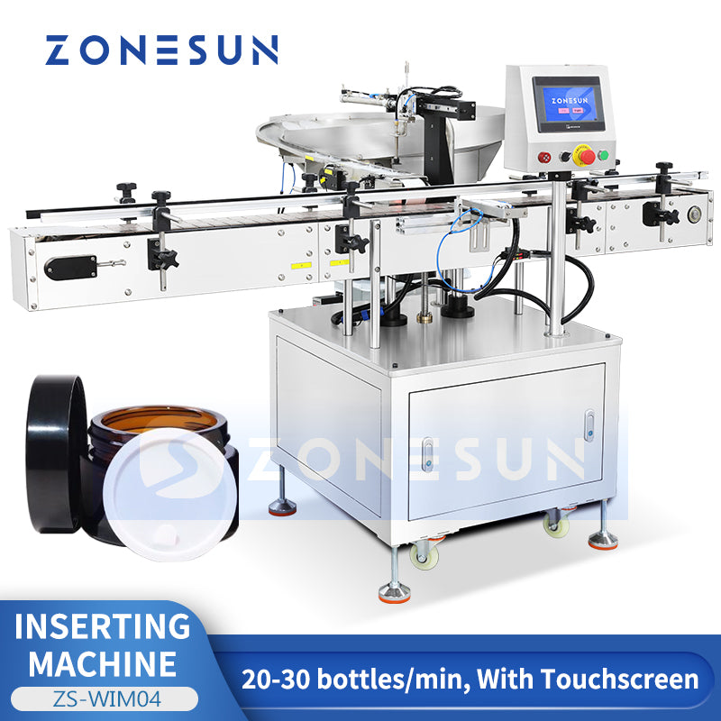 Zonesun ZS‑WIM04 Automatische Maschine zum Einlegen von Innendeckeln für Gläser
