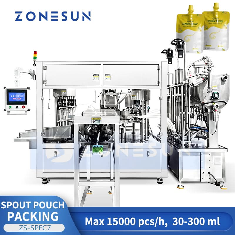ZONESUN ZS-SPFC7 Automatic 12-Nozzle Rotary Spout Pouch Filling & Capping Machine