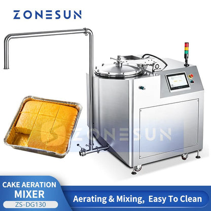 ZONESUN ZS-DG130 Industrial Continuous Batter Whipping Machine, Automatic Cake Aeration Mixer for Bakery Production Line