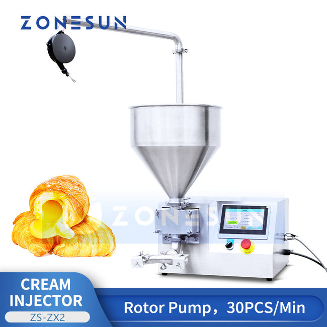 ZONESUN ZS-ZX2 Semi-Auto Cream Filling Machine for Cupcakes & Pastries  Dual-Nozzle Pastry Injector