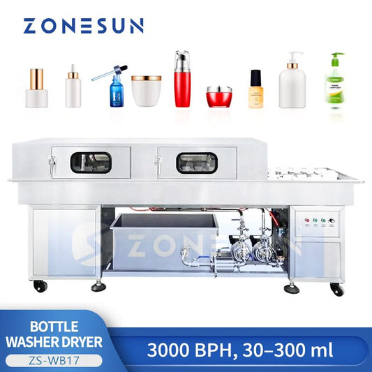 ZONESUN ZS-WB17 Automatic Bottle Washing & Drying Machine (48-Head High-Speed Bottle Cleaner)
