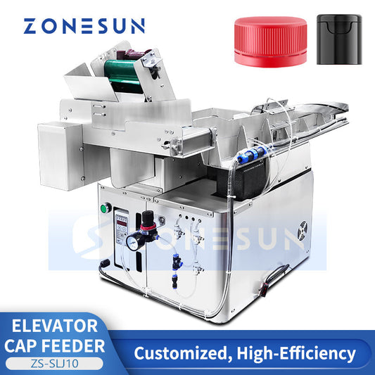 ZONESUN ZS-SLJ10 Automatic Step Cap Feeder & Sorting Machine SUS304 Bottle Cap Elevator