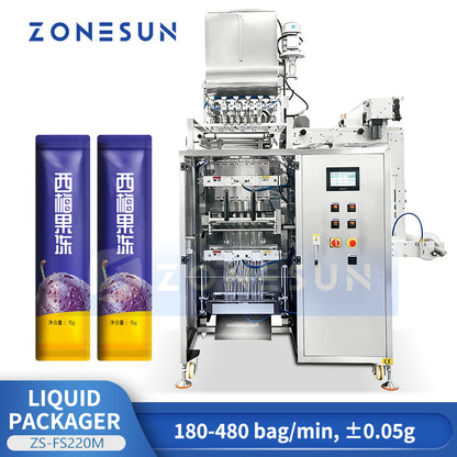 ZONESUN ZS-FS220M Liquid Sachet Filling Sealing Machine Multi-Lane VFFS Packer