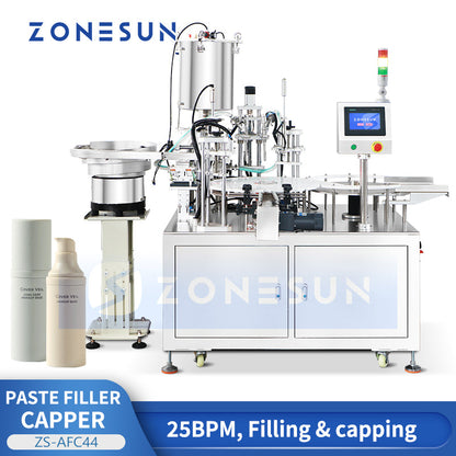 Zonesun ZS-AFC44 Automatic Airless Pump Bottle Filling and Capping Machine