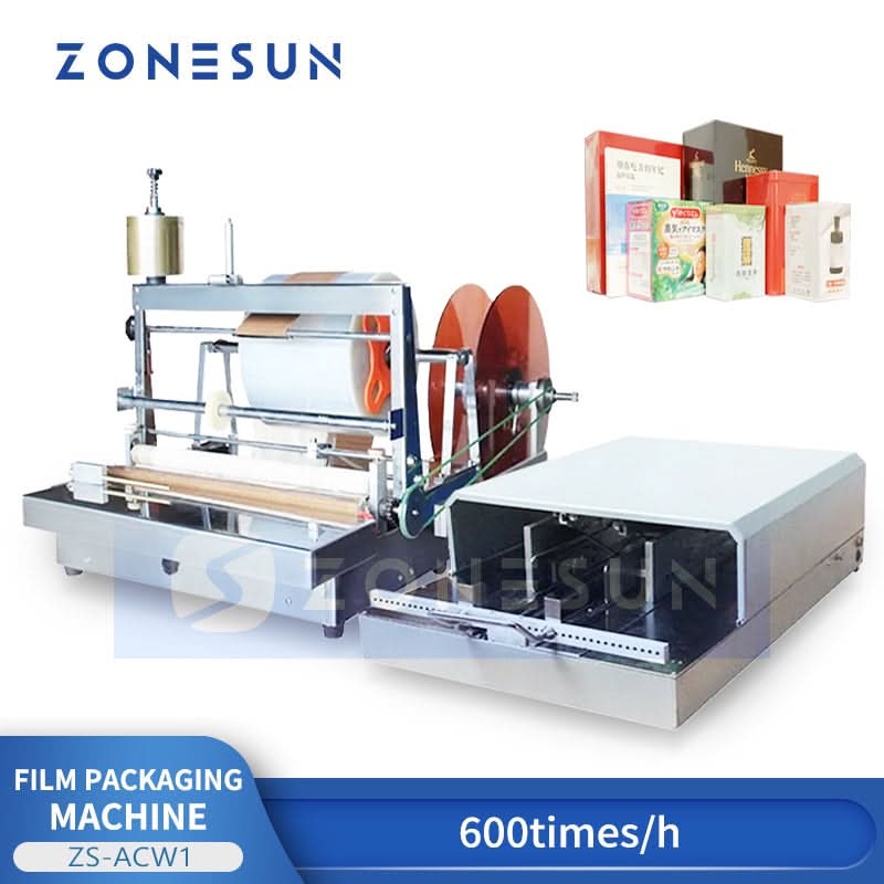 ZONESUN ZS-ACW1 Manual Cellophane Wrapping Machine  BOPP Film Packaging Wrapper for Boxes