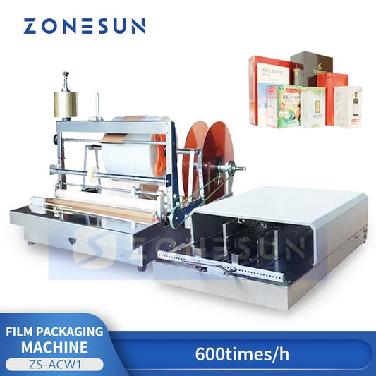 ZONESUN ZS-ACW1 Manual Cellophane Wrapping Machine  BOPP Film Packaging Wrapper for Boxes