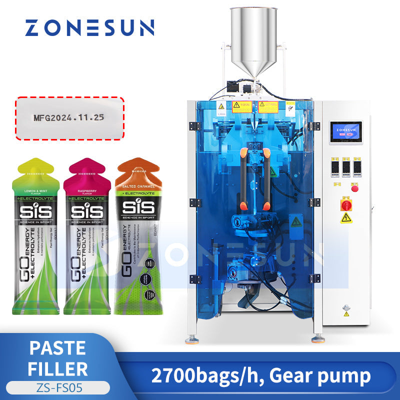Zonesun ZS-FS05 Energy Gel Sachet VFFS Machine for Sports Nutrition Packing