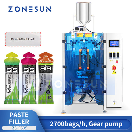 Zonesun ZS-FS05 Energy Gel Sachet VFFS Machine for Sports Nutrition Packing