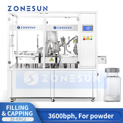 Zonesun ZS-FJFC2 Automatic Dual‑Station Powder Vial Filling &Capping Machine
