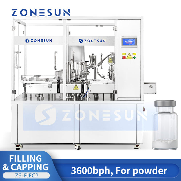Zonesun ZS-FJFC2 Automatic Powder Vial Filling and Capping Machine