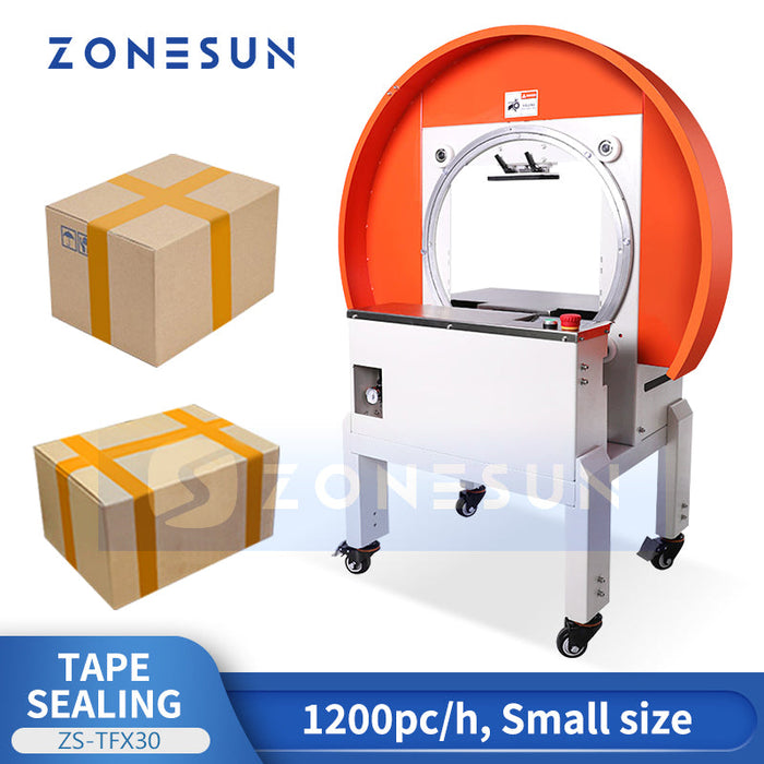 ZONESUN ZS-TFX30 Avvolgitrice orbitale per cartoni e nastratrice a croce a rulli