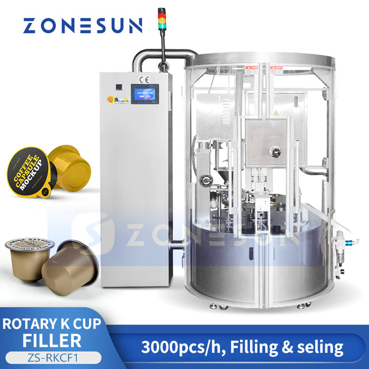 ZONESUN ZS-RKCF1 Automatic Rotary K-Cup Coffee Capsule Filling and Sealing Machine