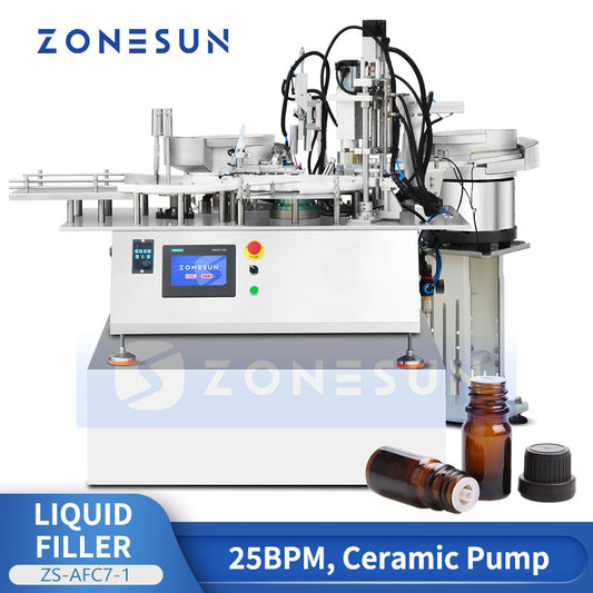 ZONESUN ZS-AFC7-1 Compact Liquid Filler Capping Machine for Eye Drops & Oils