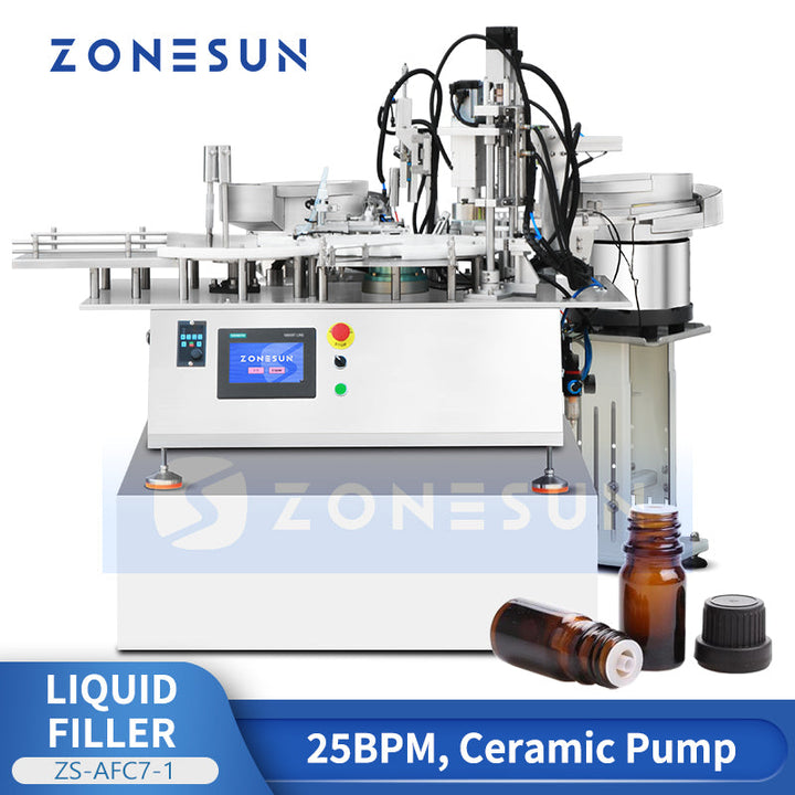 ZONESUN ZS-AFC7-1 Kompakte Abfüll- und Verschließmaschine für Augentropfen und Öle