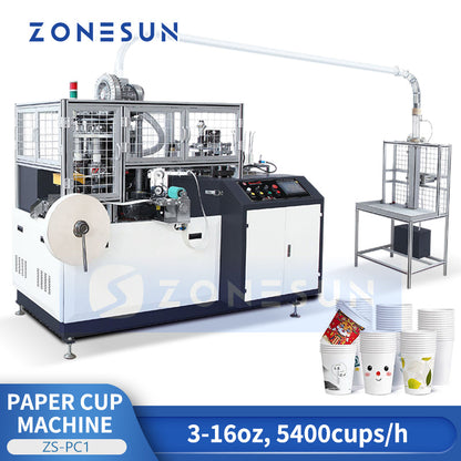 ZONESUN ZS‑PC1 Automatic Paper Cup Making Machine Disposable Cup Production Equipment