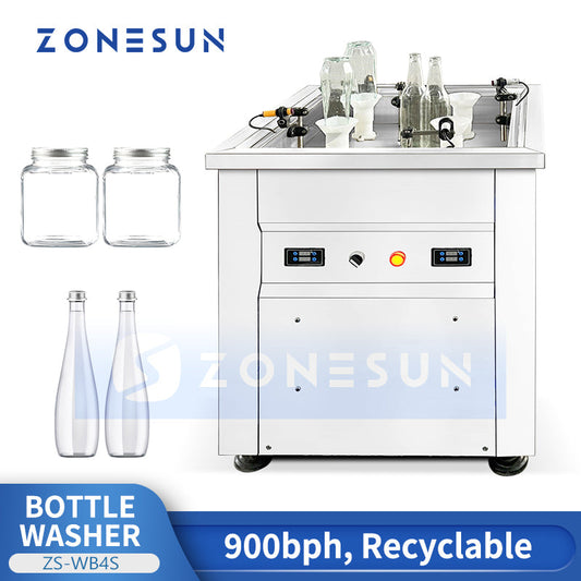 Zonesun ZS‑WB4S Semi‑automatic High‑Pressure Bottle Rinsing Machine
