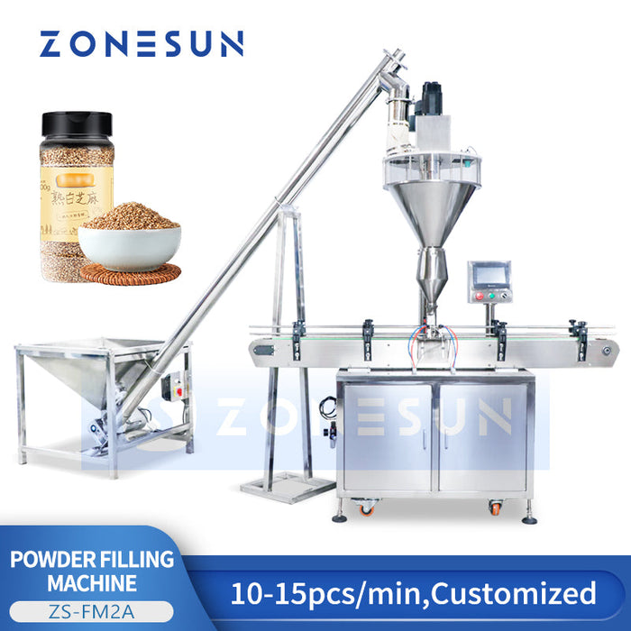 Máquina llenadora de polvo automática ZONESUN ZS-FM2A con alimentador