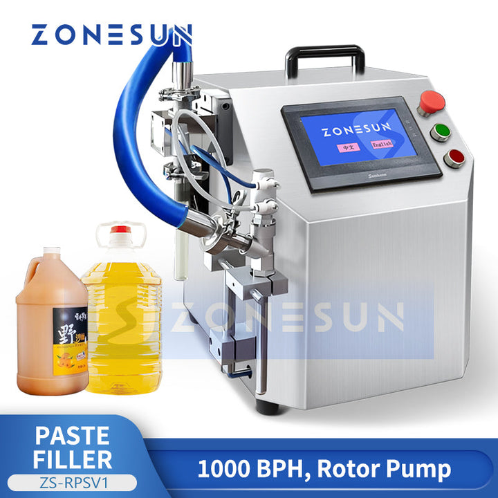 ZONESUN ZS-RPSV1 Semi-auto Rotor Pump Paste Filling Machine