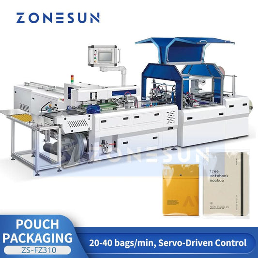 ZONESUN ZS-FZ310 Automatic Notebook Counting Filling Sealing Machine with Integrated Bundling System