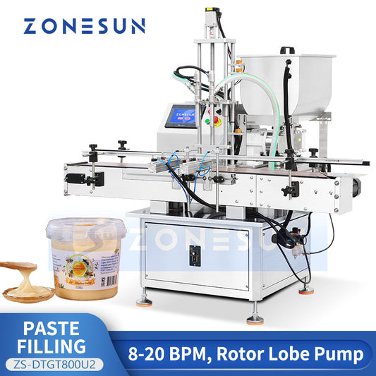 ZONESUN ZS-DTGT800U2 Rotor Pump Paste Filling Machine for Peanut Butter