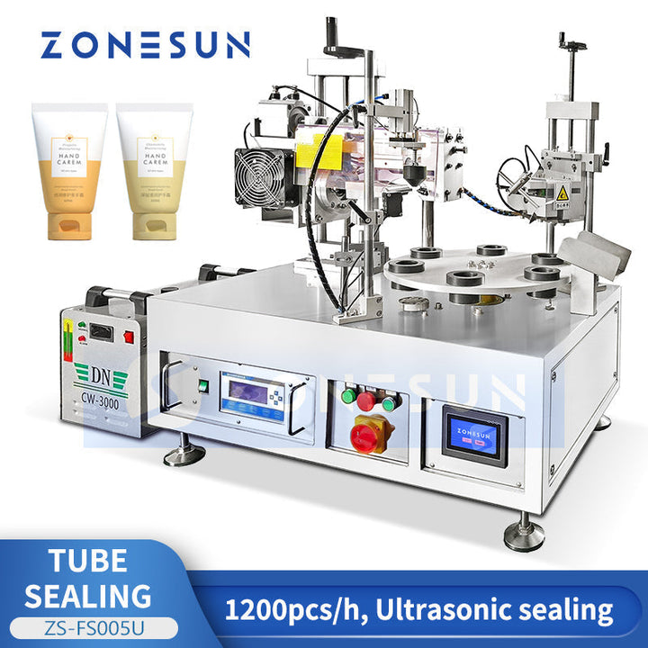 ZONESUN ZS-FS005U Macchina semi-automatica a ultrasuoni per la sigillatura di tubetti cosmetici, sigillatrice per tubi in plastica