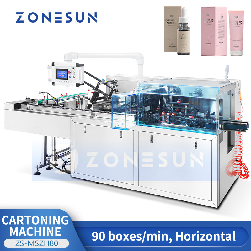 ZONESUN ZS-MSZH80 Automatic Horizontal Cartoning Machine for Cosmetics&Perfume