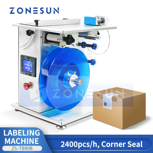 Zonesun ZS‑TB90B Semi‑Auto 90° Rectangular Corner Seal Labeler