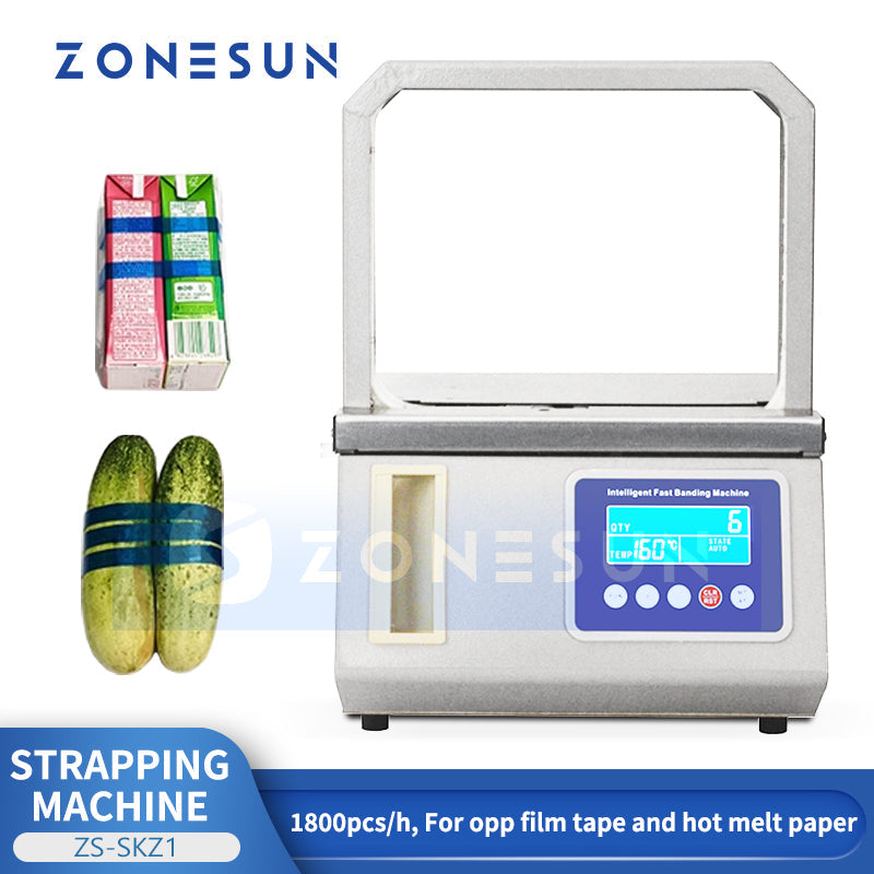 ZONESUN ZS-SKZ1 Compact Banding Machine for Food Paper & Retail Items