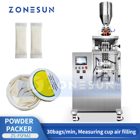 ZONESUN ZS-FSFM2 Dual-Lane Stick Sachet Ultrasonic Powder Filling Sealing Packing Machine