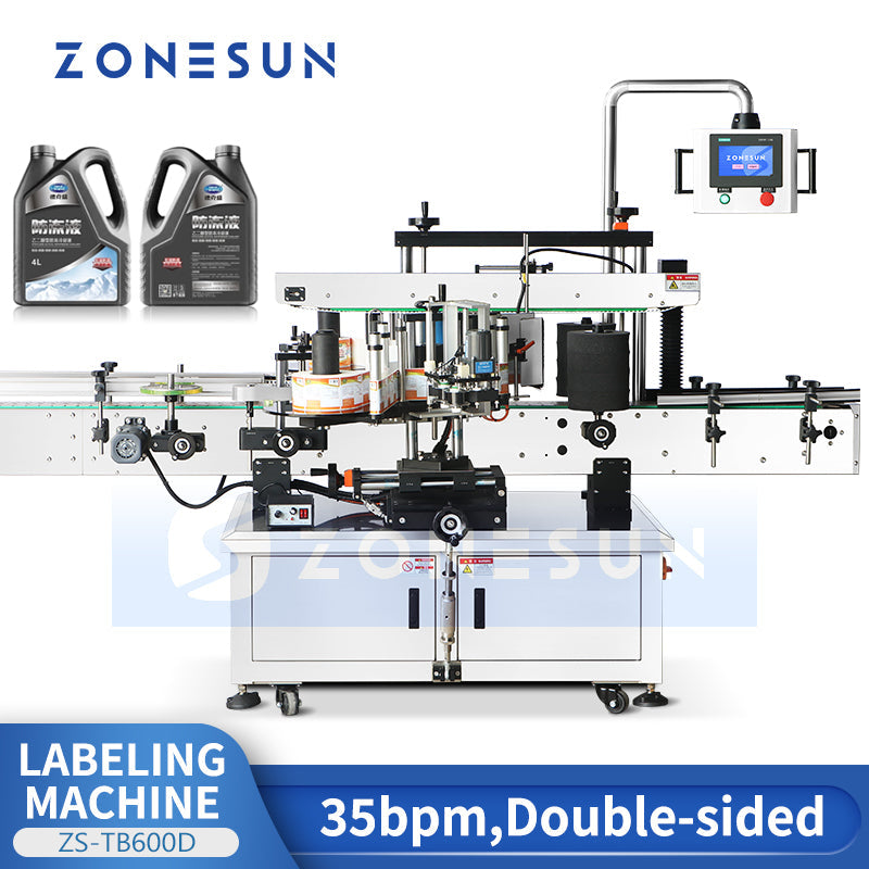 Zonesun ZS‑TB600D Double‑Sided Labeling Machine for F‑Style Bottles
